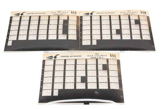 Johnson Outboard 64A, 64B, 64C 1964 3hp - 75hp Parts List Microfiches Rev:8/1973