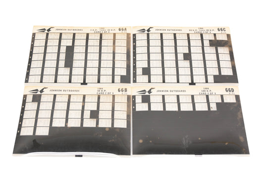 Johnson Outboard 66A, 66B, 66D 1966 3hp -100hp Parts List Microfiches Rev:8/1973