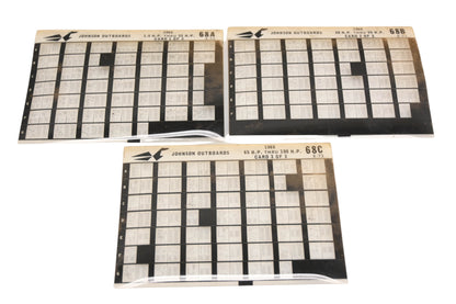 Johnson Outboard 68A, 68B, 68C 1968 3hp -100hp Parts List Microfiches Rev:8/1973