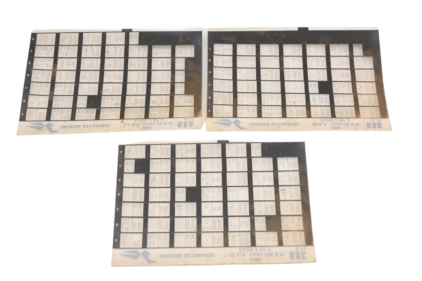 Johnson Outboard 68A, 68B, 68C 1968 3hp -100hp Parts List Microfiches Rev:8/1973