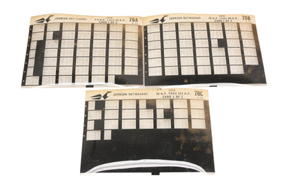 Johnson Outboard 70A, 70B, 70C 1970 1.5hp 115hp Parts List Microfiches Rev:3/1974