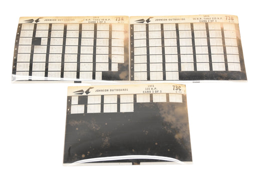 Johnson Outboard 73A, 73B, 73C 1973 2hp -135hp Parts List Microfiches Rev:8/1973