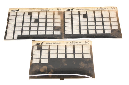 Johnson Outboard 74A, 74B, 74C 1974 Electric -135hp Parts List Microfiches Rev:5