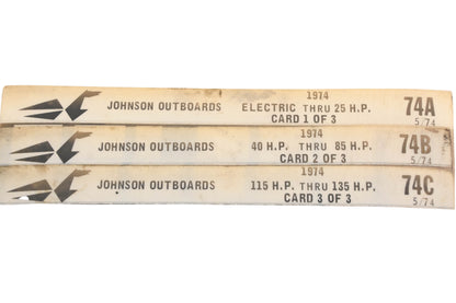 Johnson Outboard 74A, 74B, 74C 1974 Electric -135hp Parts List Microfiches Rev:5