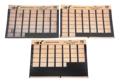 Johnson Outboard 75A, 75B, 75C 1975 Electric - 135hp Parts List Microfiches Rev:4/1975
