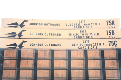 Johnson Outboard 75A, 75B, 75C 1975 Electric - 135hp Parts List Microfiches Rev:4/1975