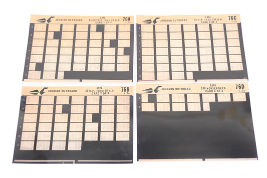 Johnson Outboard 76A, 76B, 76D 1976 Electric - 200hp Parts List Microfiches Rev:4/1976