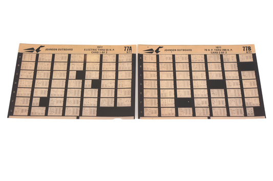 Johnson Outboard 77A, 77B 1977 Electric -200hp Parts List Microfiches Rev:6/1977