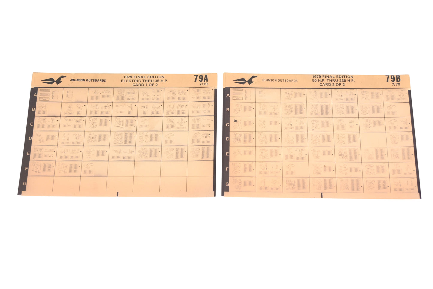 Johnson Outboard 79A, 79B 1979 Final Edition Electric - 235hp Parts List Microfiche Rev:7/1979