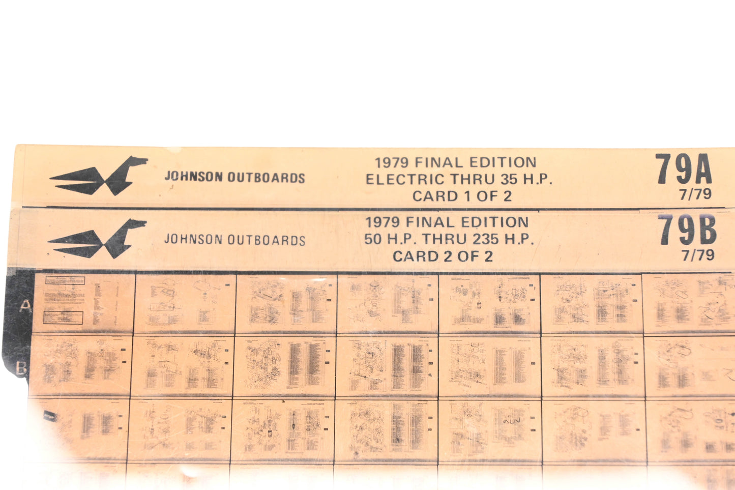Johnson Outboard 79A, 79B 1979 Final Edition Electric - 235hp Parts List Microfiche Rev:7/1979