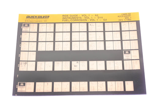 Quicksilver Card A4 Ride Guide-A2 Instruments-D14 Fuel/Corrosion-G2 Accessory Microfiche Rev:7/1993