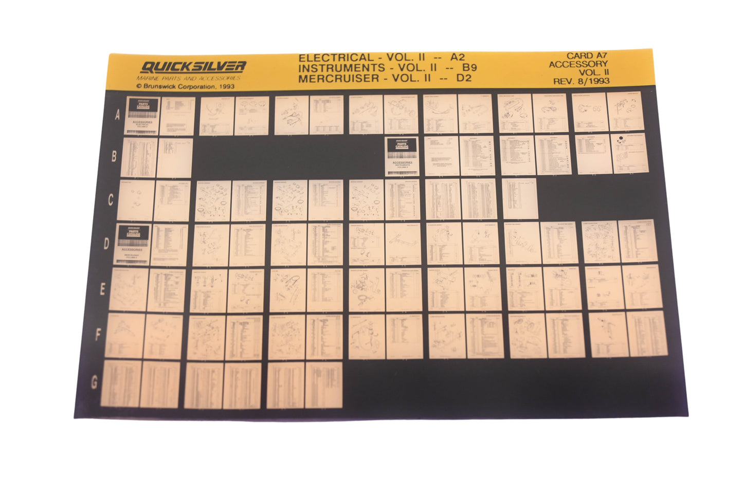Quicksilver Card A7 Electrical-A2 Instruments-B9 Mercruiser-D2 Accessory Microfiche Rev:8/1993