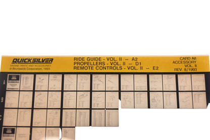 Quicksilver Card A8 Ride Guide-A2 Propellers-D1 Remote Controls-E2 Accessory Microfiche Rev:8/1993