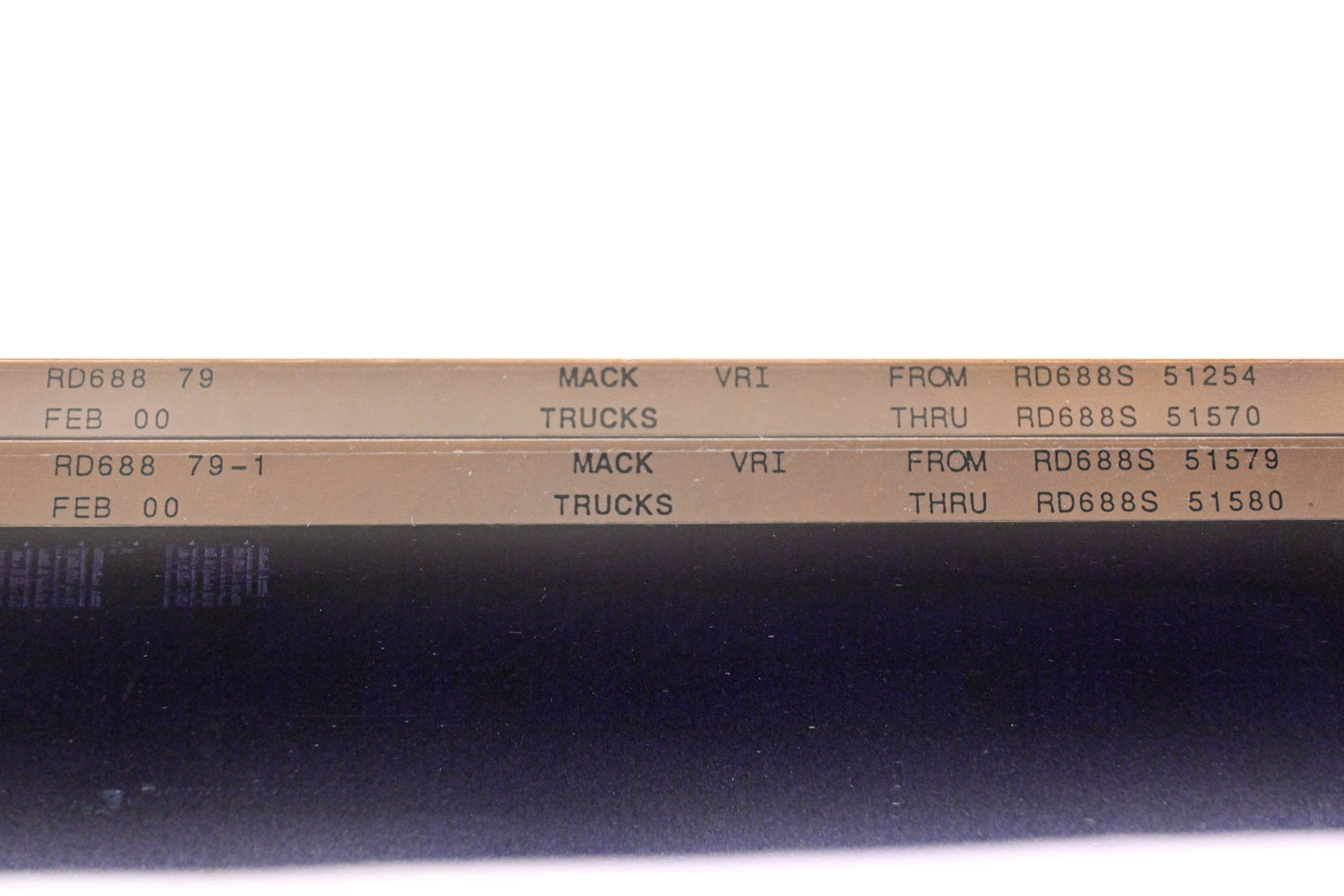 Mack RD688 79, RD688 79-1 RD688S51254 - RD688S51580 VRI Microfiche Lot of 2 NOS