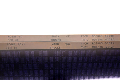 Mack RD688 83, RD688 83-1 RD688S52689 - RD688S54121 VRI Microfiche Lot of 2 NOS