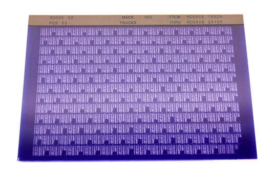 Mack RD690 32 RD690S19526 - RD690S20105 VRI Microfiche NOS