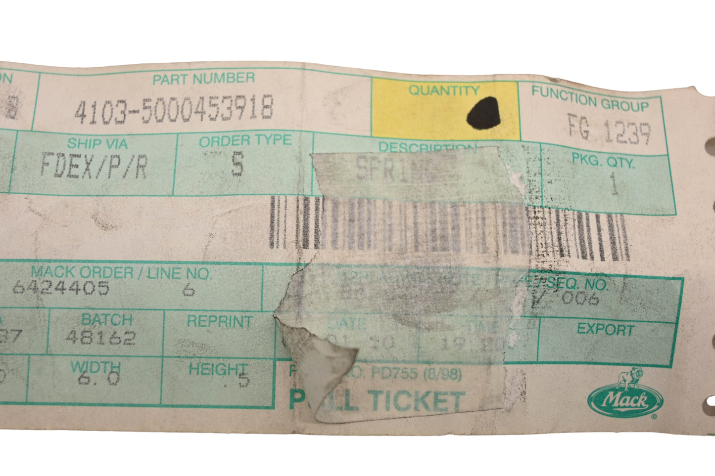 Mack 4103-5000453918, 5000453918 Renault Spring NOS