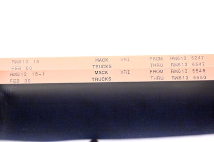 Mack RW613 18, RW613 18-1 RW6136247 - RW6136550 VRI Microfiche Lot of 2 NOS