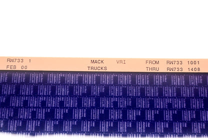 Mack RW733 1 RW7331001 - RW7331408 VRI Microfiche NOS