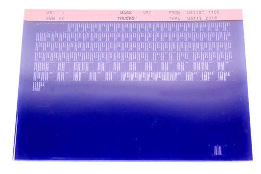 Mack U611 1 U611ST1166 - U611T2016 VRI Microfiche NOS