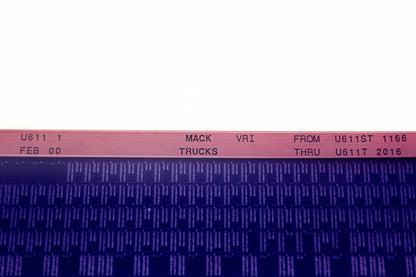 Mack U611 1 U611ST1166 - U611T2016 VRI Microfiche NOS