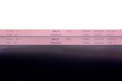 Mack U685 9, U685 9-1 U685ST18156 - U685ST19217 VRI Microfiche Lot of 2 NOS