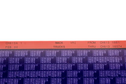 Mack CH613A 1 CH6131001 - CH61316574 VRI Microfiche NOS
