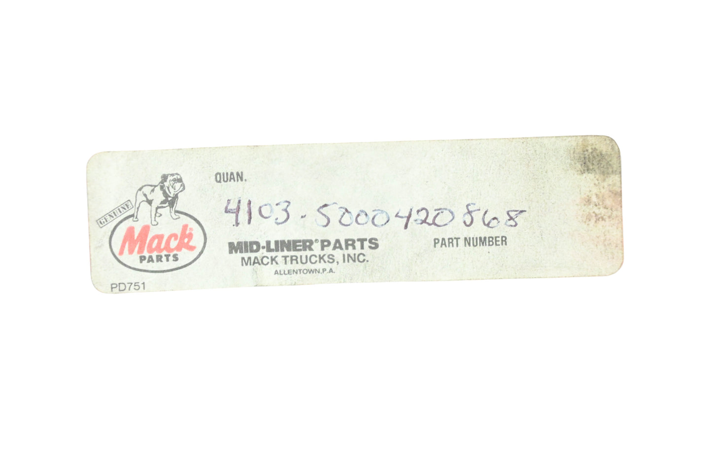 Mack 4103-5000420868, 5000420868 Renault Seal Strip 173" NOS