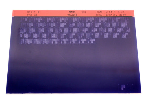Mack CF611 2 CF611F1702 - CF611FC2288 VRI Microfiche NOS