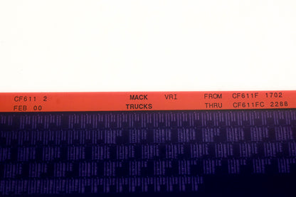 Mack CF611 2 CF611F1702 - CF611FC2288 VRI Microfiche NOS