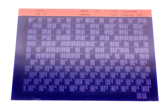 Mack CH600 1 CH600BOOK1 - CH600GK1307 VRI Microfiche NOS