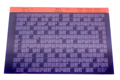 Mack CH612 13 CH61213045 - CH61213751 VRI Microfiche NOS