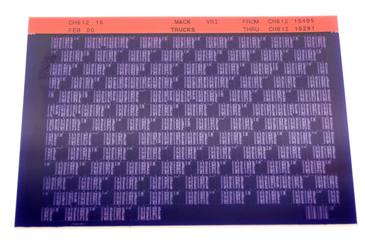 Mack CH612 16 CH61215495 - CH61216281 VRI Microfiche NOS