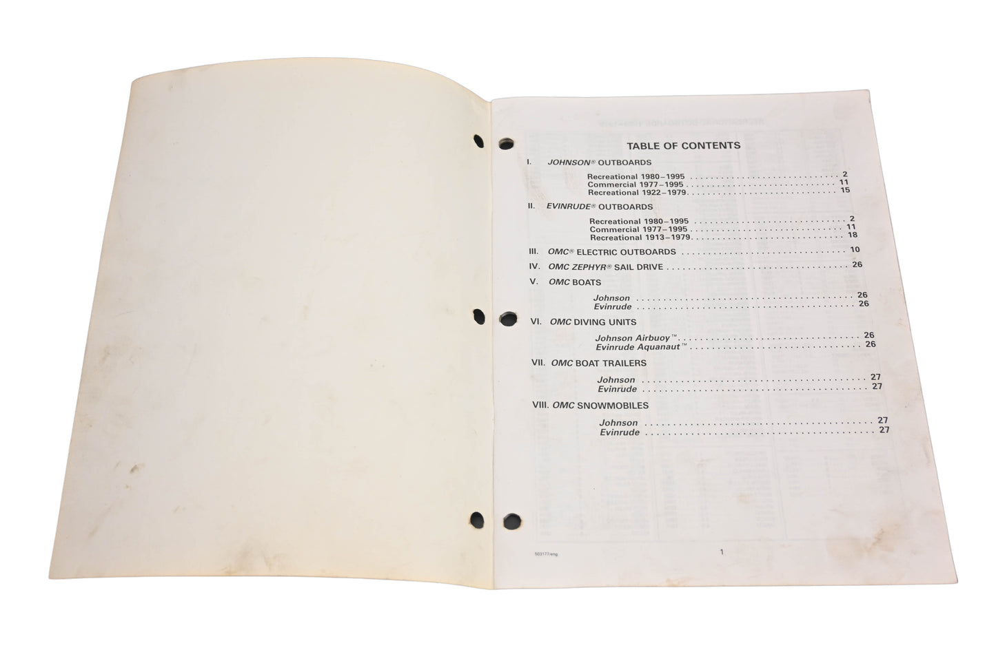 OMC 503177 1913-1995 Model Number Reference Catalog