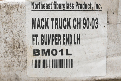 Northeast Fiberglass BM01L, 24QL5107MZ Mack CH90-03 Lefthand Grey Front Bumper NOS