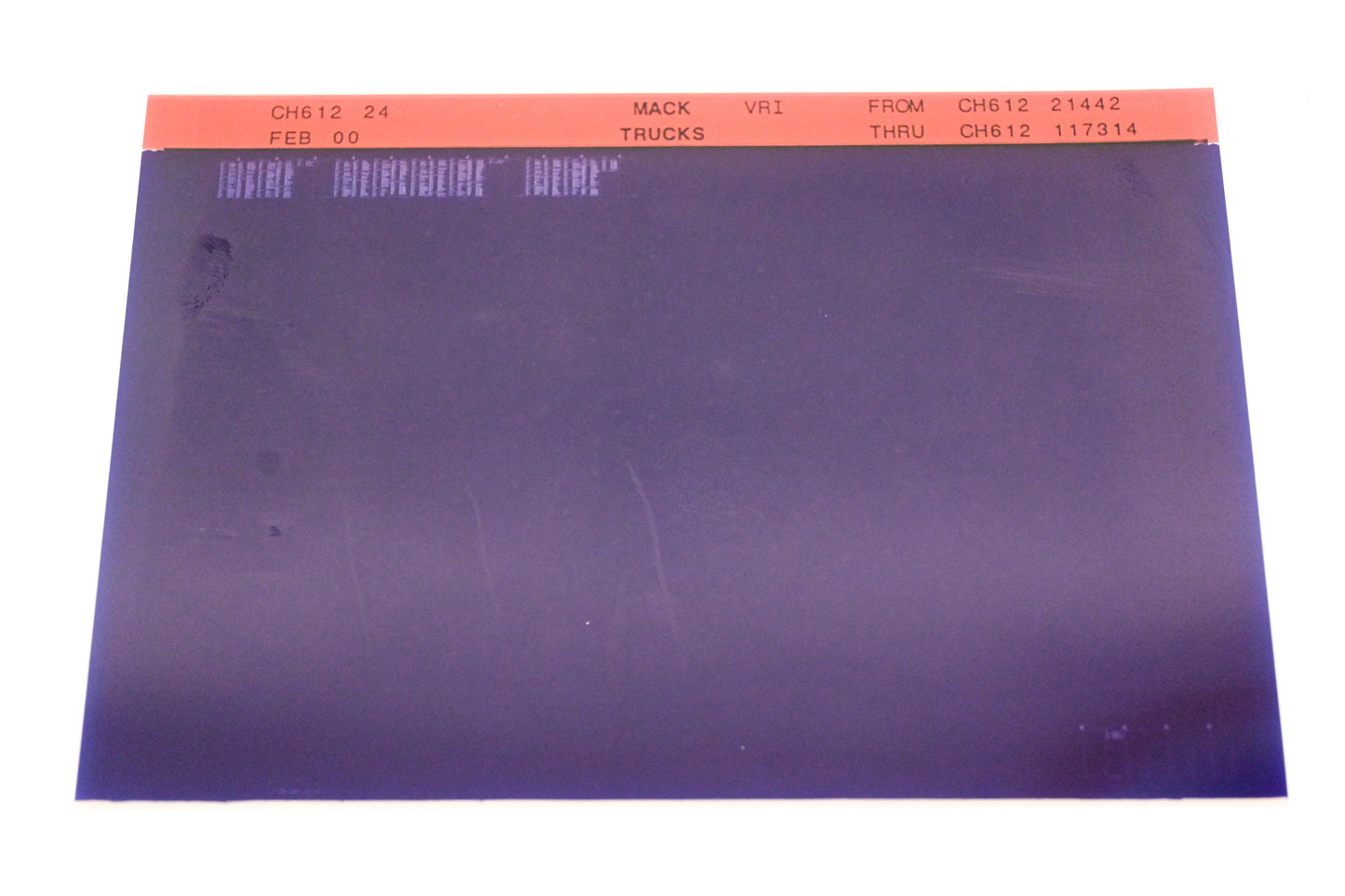 Mack CH612 24 CH61221442 - CH612117314 VRI Microfiche NOS