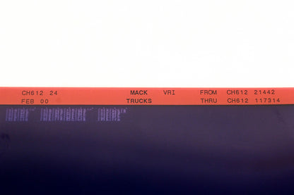 Mack CH612 24 CH61221442 - CH612117314 VRI Microfiche NOS