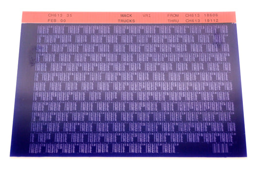 Mack CH613 35 CH61318606 - CH61319112 VRI Microfiche NOS