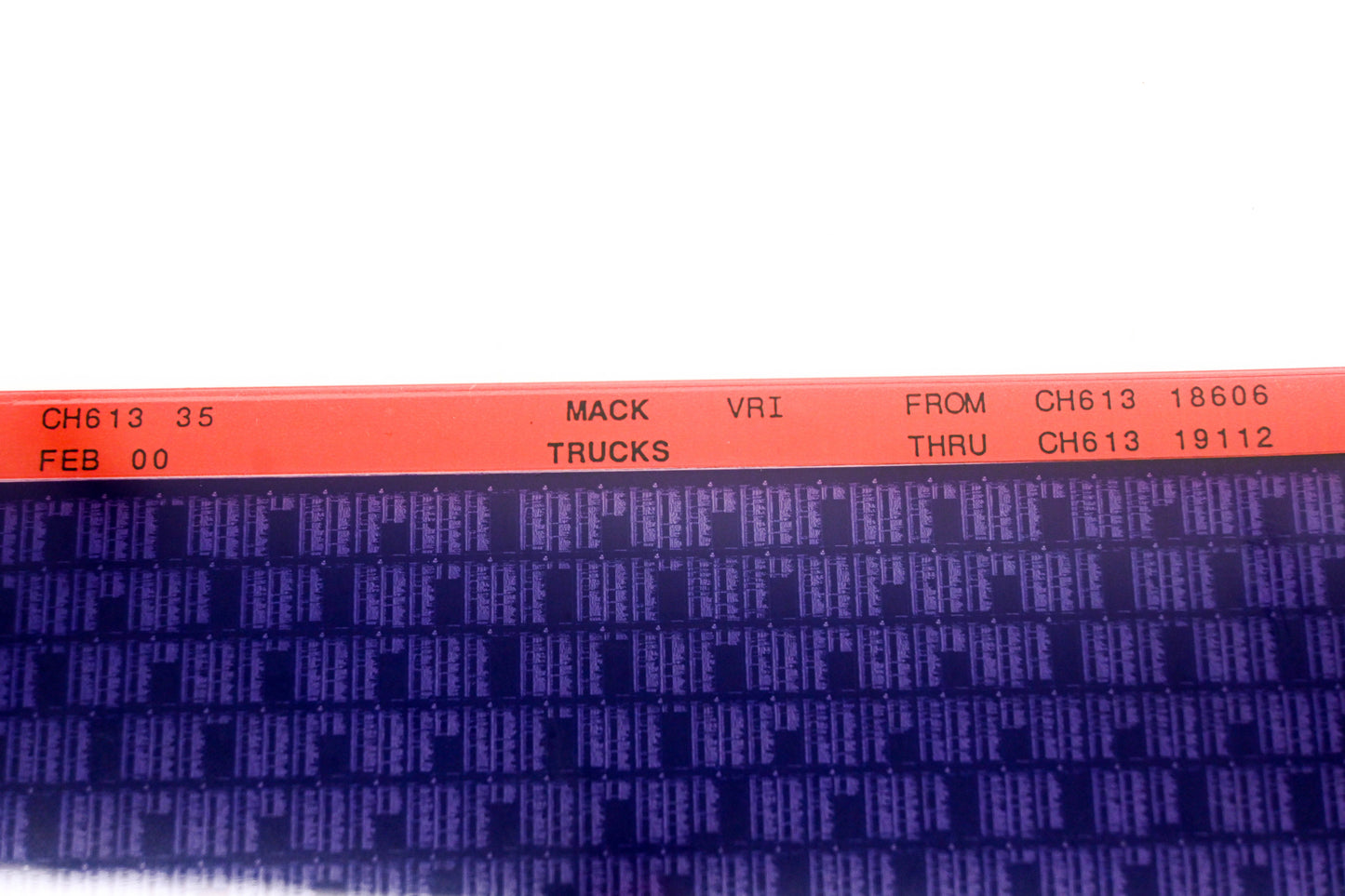 Mack CH613 35 CH61318606 - CH61319112 VRI Microfiche NOS