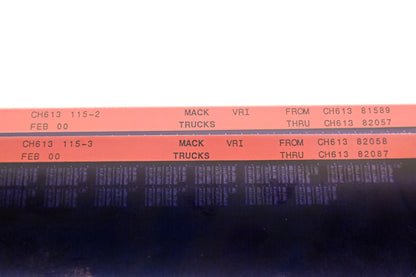 Mack CH613 115-2, CH613 115-3 CH61381589 - CH61382087 VRI Microfiche Lot of 2 NOS