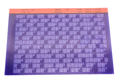 Mack CH613 156 CH613117656 - CH613118291 VRI Microfiche NOS
