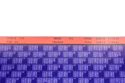 Mack CH613 156 CH613117656 - CH613118291 VRI Microfiche NOS