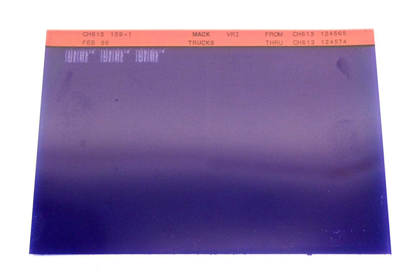 Mack CH613 159-1 CH613124565 - CH613124574 VRI Microfiche NOS