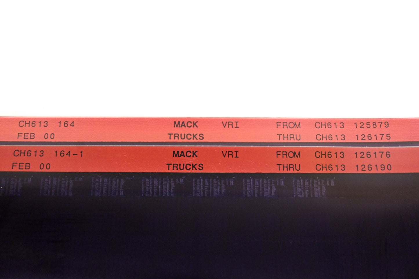 Mack CH613 164, CH613 164-1 CH613125879 - CH613126190 VRI Microfiche Lot of 2 NOS