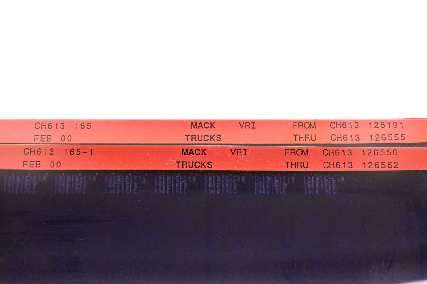 Mack CH613 165, CH613 165-1 CH613126191 - CH613126562 VRI Microfiche Lot of 2 NOS
