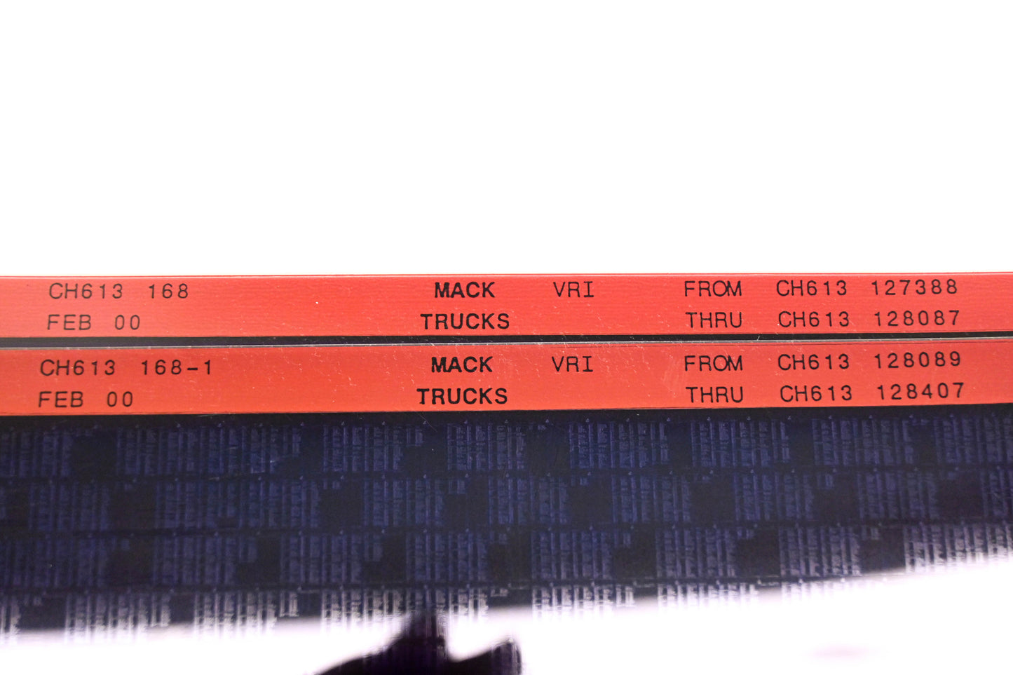 Mack CH613 168, CH613 168-1 CH613127388 - CH613128407 VRI Microfiche Lot of 2 NOS
