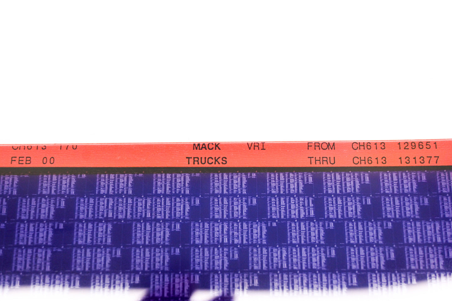 Mack CH613 170 CH613129651 - CH613131377 VRI Microfiche NOS