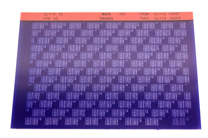 Mack CL713 32 CL71310001 - CL71310200 VRI Microfiche NOS