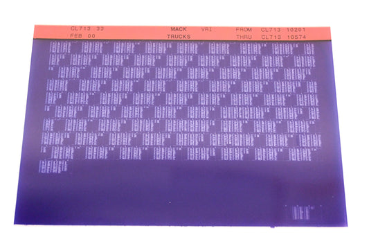 Mack CL713 33 CL71310201 - CL71310574 VRI Microfiche NOS