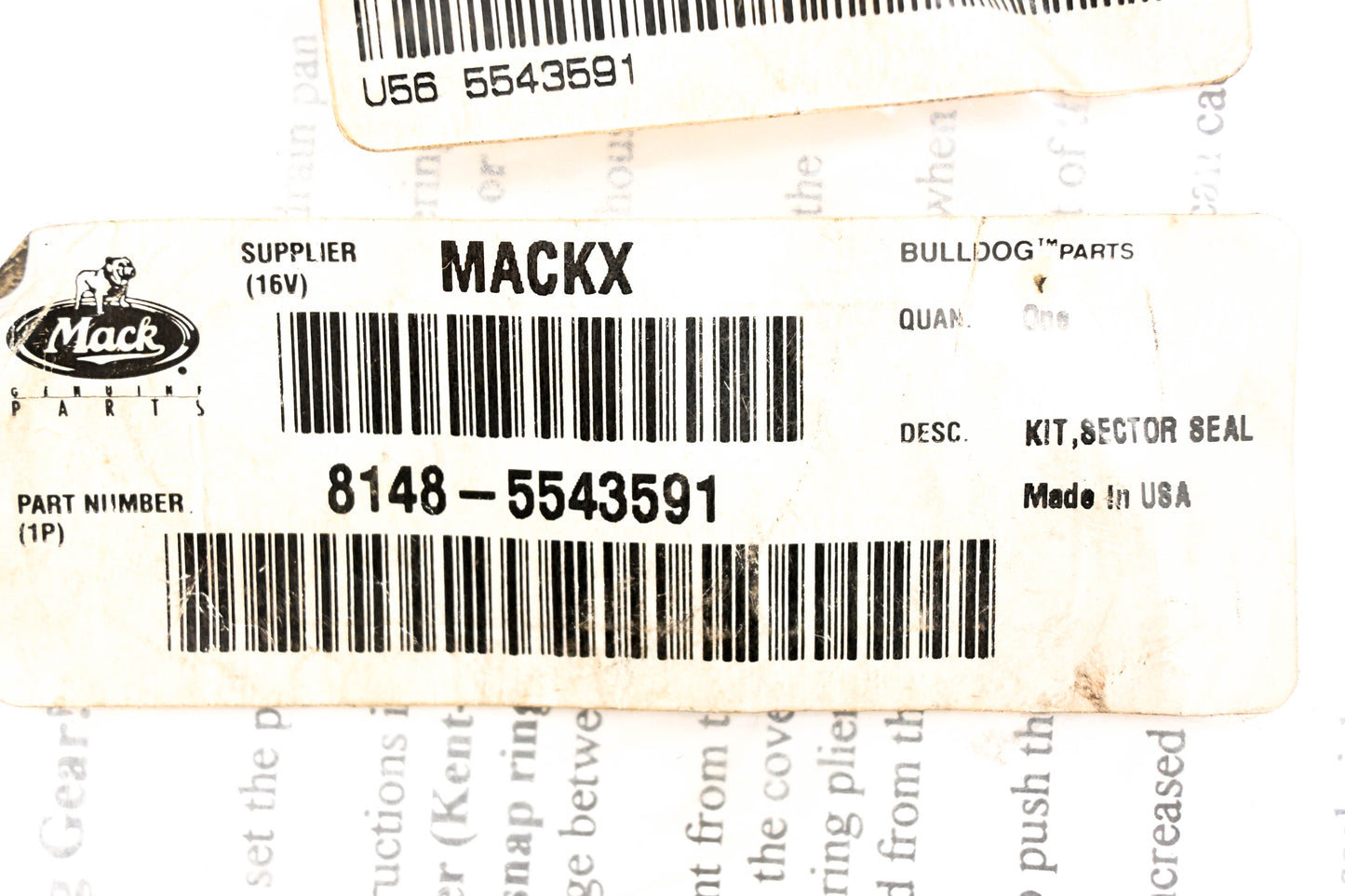 Mack 8148-5543591 Sector Shaft Seal NOS